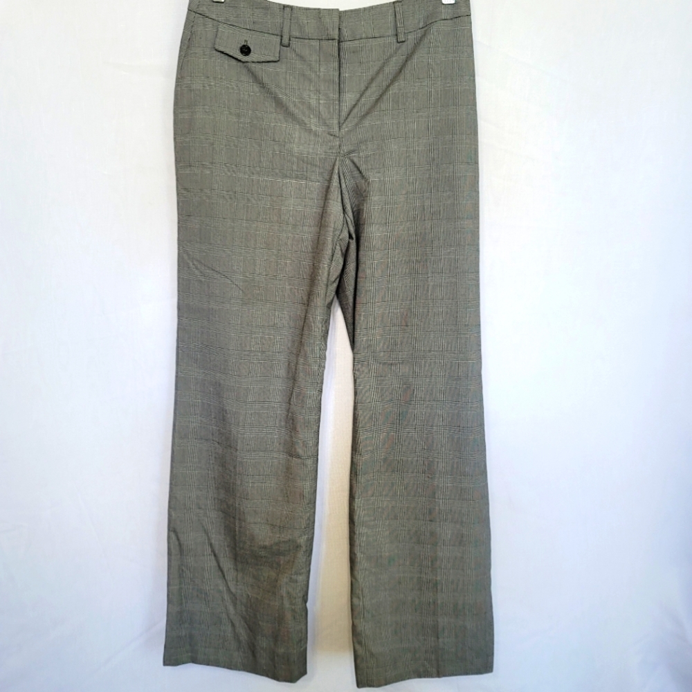 Charter Club Katherine Fit Full Length Size 6 (Size 28) Gray Plaid Dress Pants